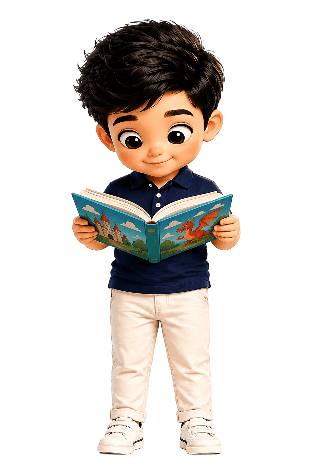 Jani reading a book